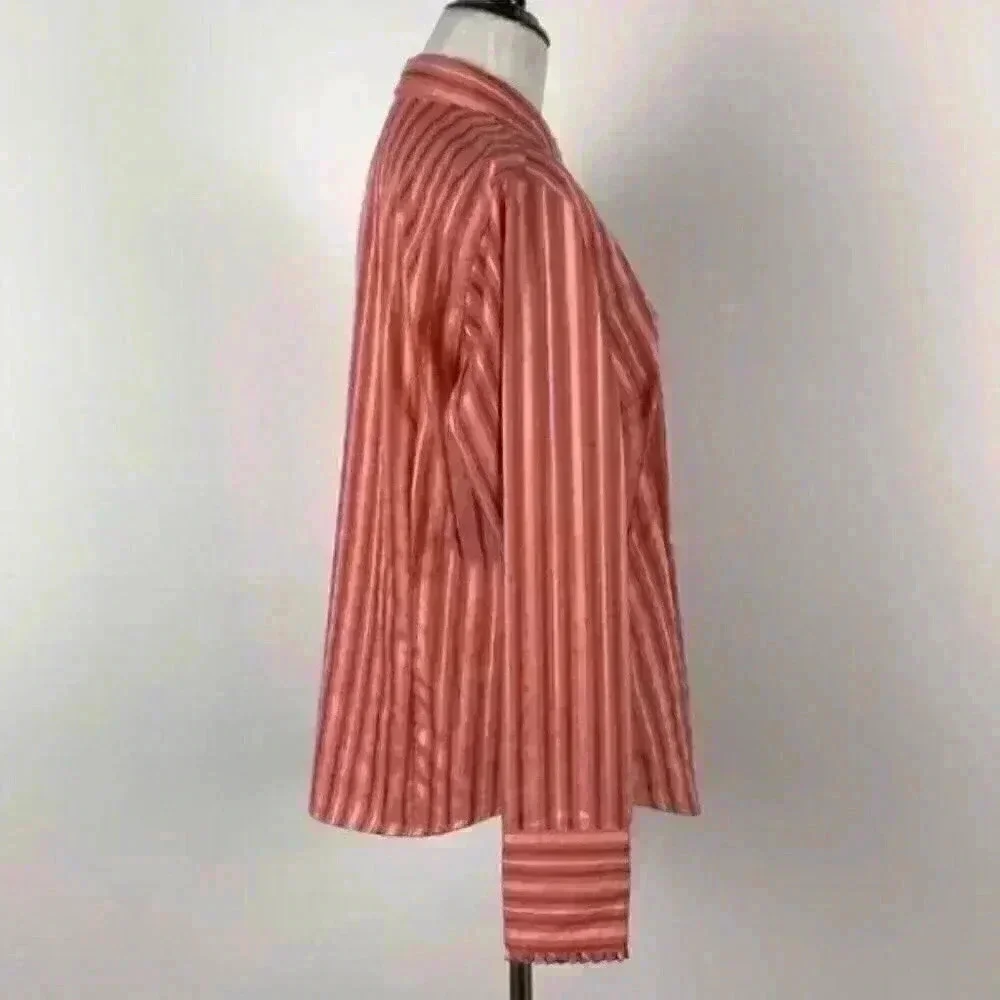 Liz Claiborne top size 10 button-down pinstripes